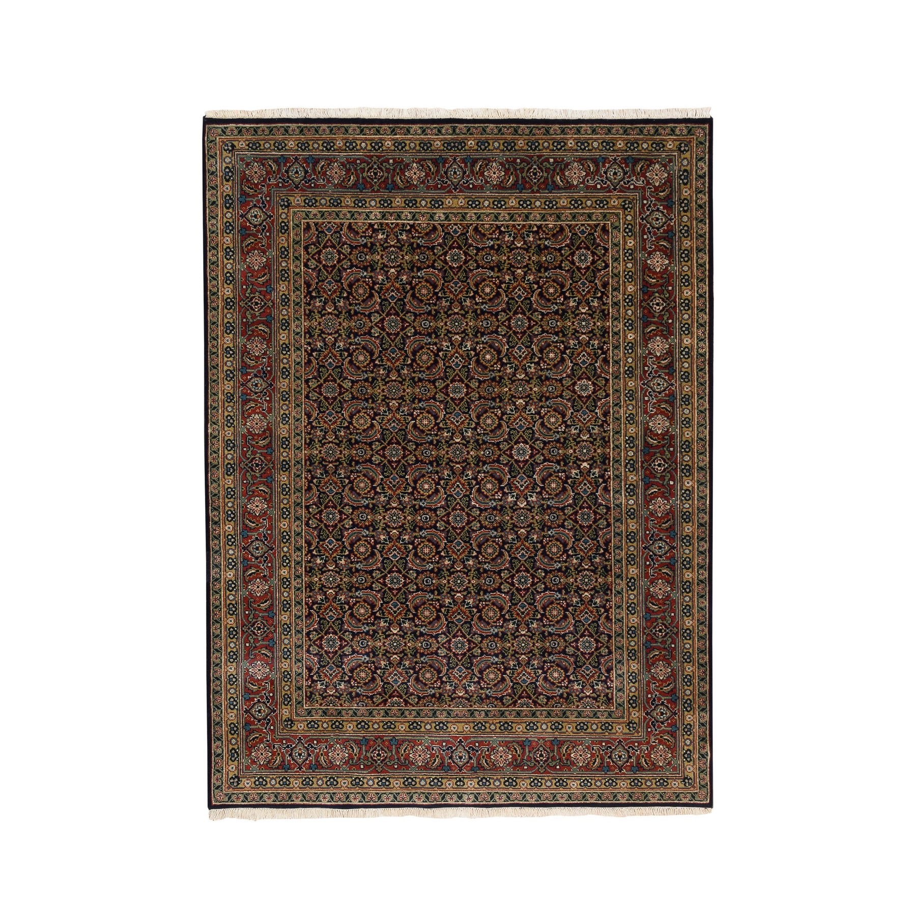 Traditional Silk Hand-Knotted Area Rug 5'2